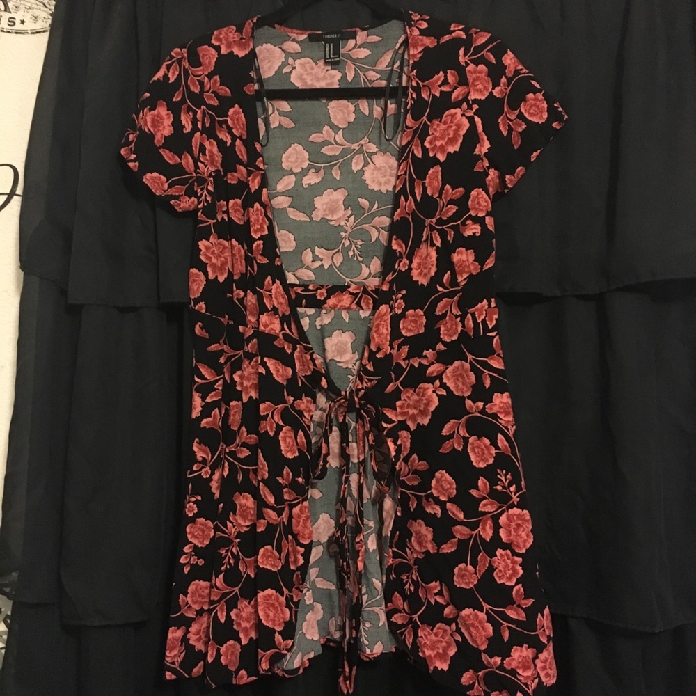 Forever 21 floral wrap dress